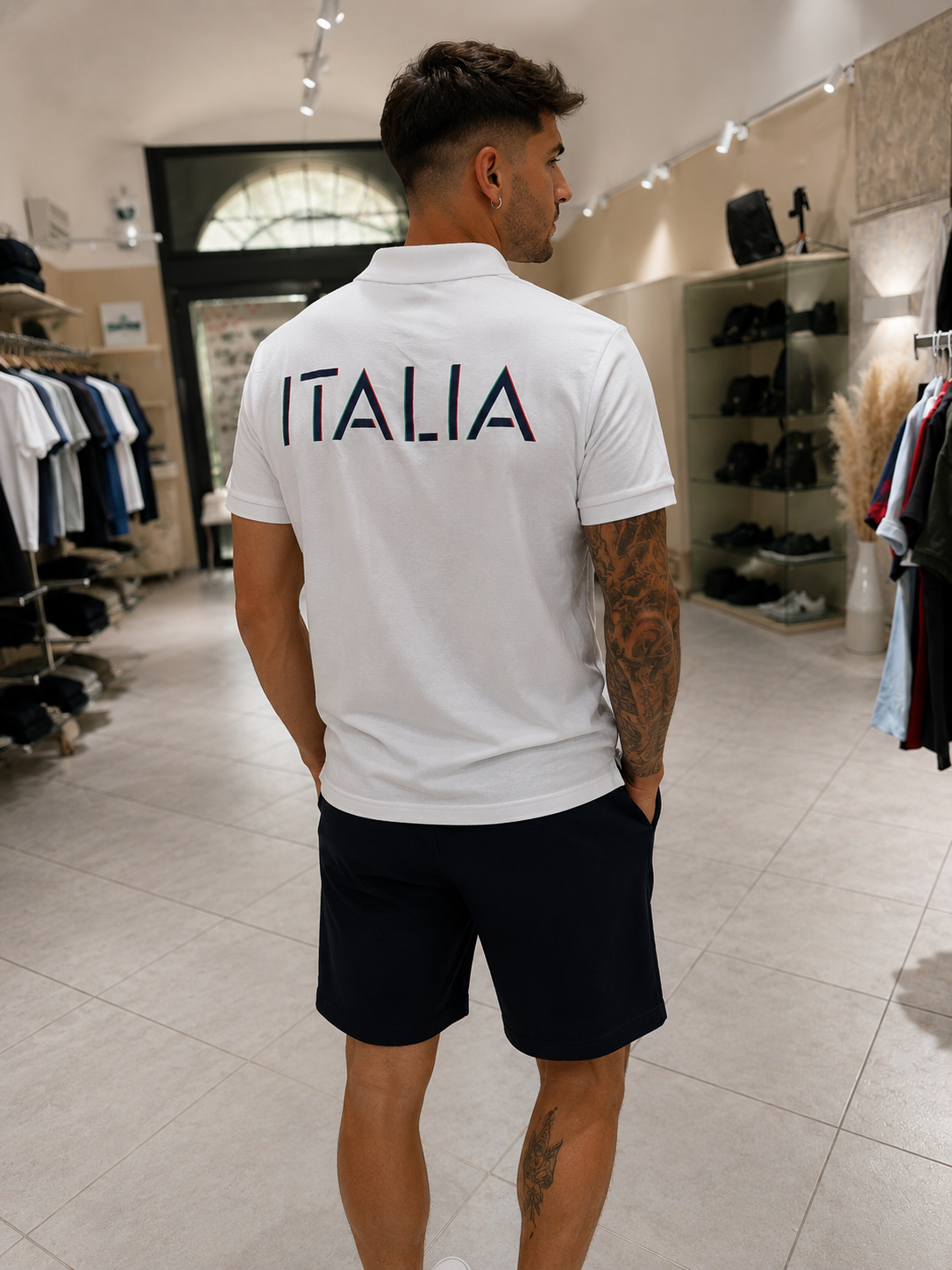 Polo EA7 Emporio Armani Italia Bianca