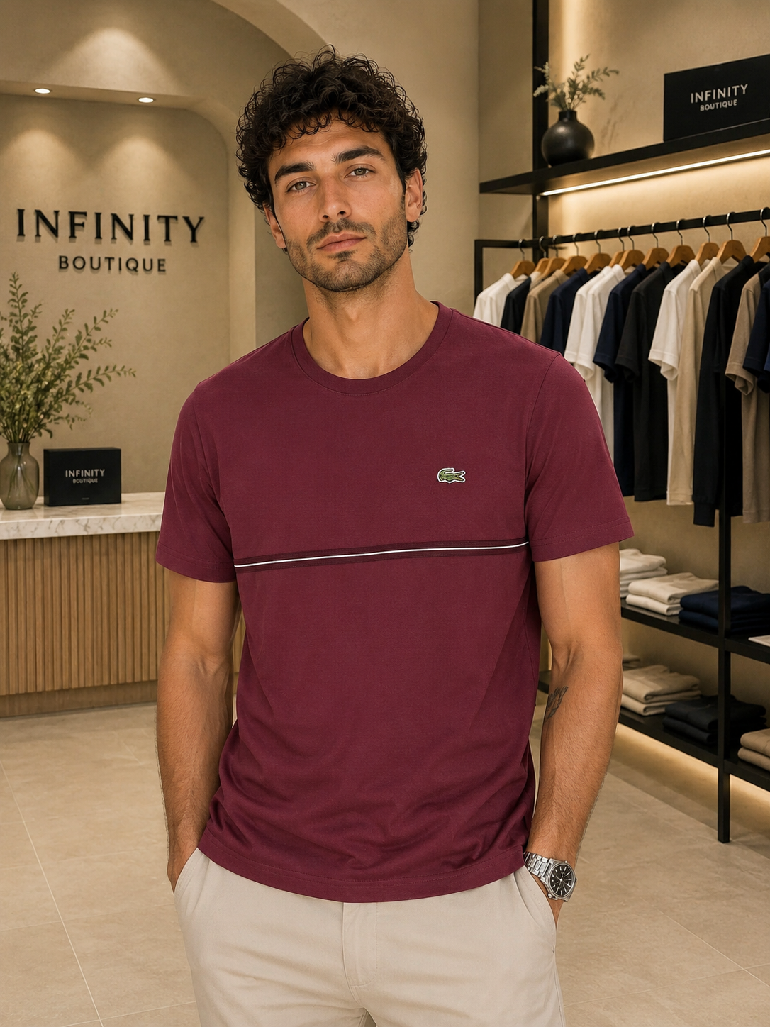 T-Shirt Lacoste Bordeaux – Classic Fit