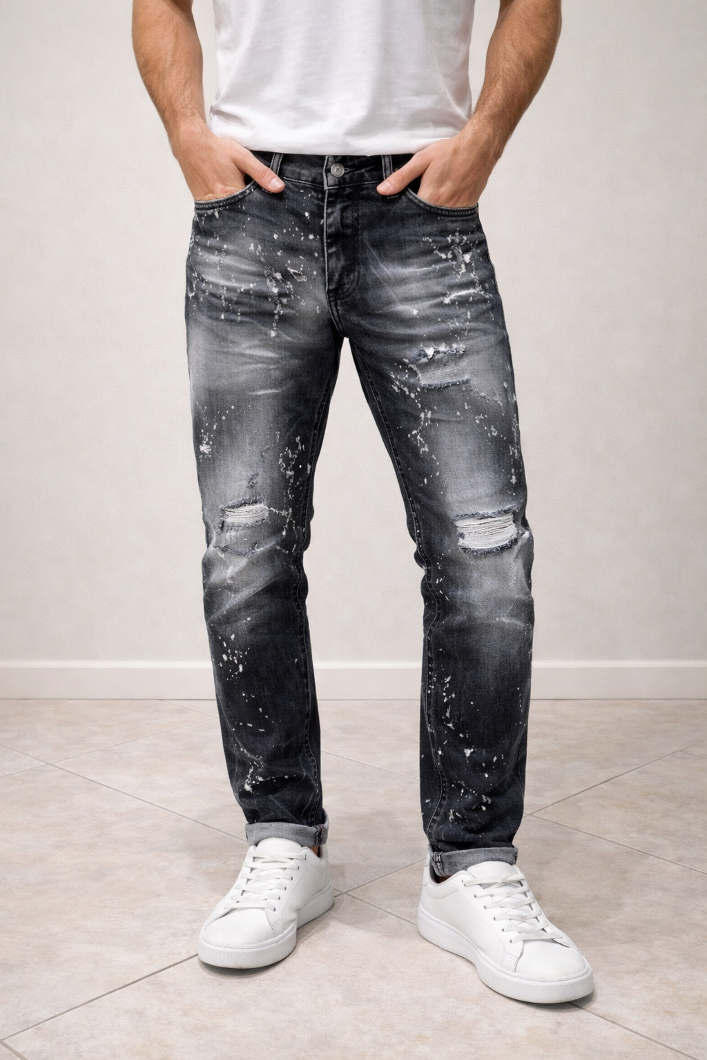 Jeans Uomo Soldier Denim Grey Destroyed