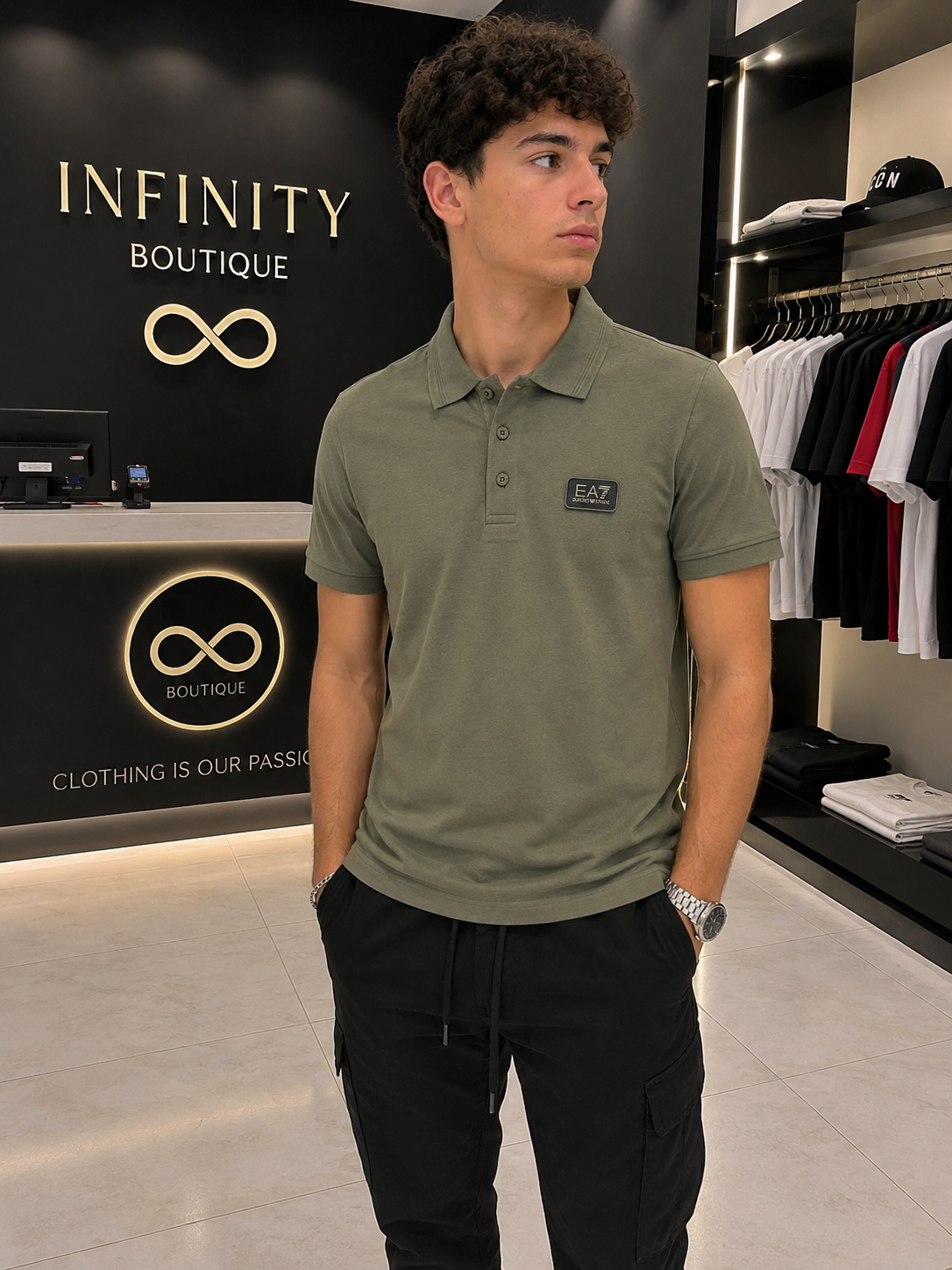 Polo EA7 Emporio Armani Verde Militare