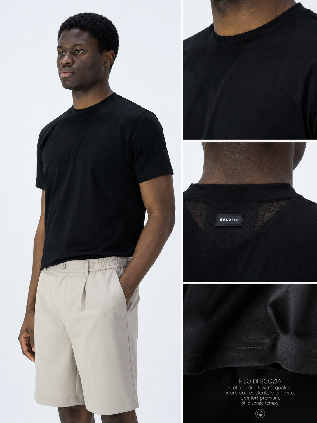 T-shirt SOLDIER in filo di Scozia