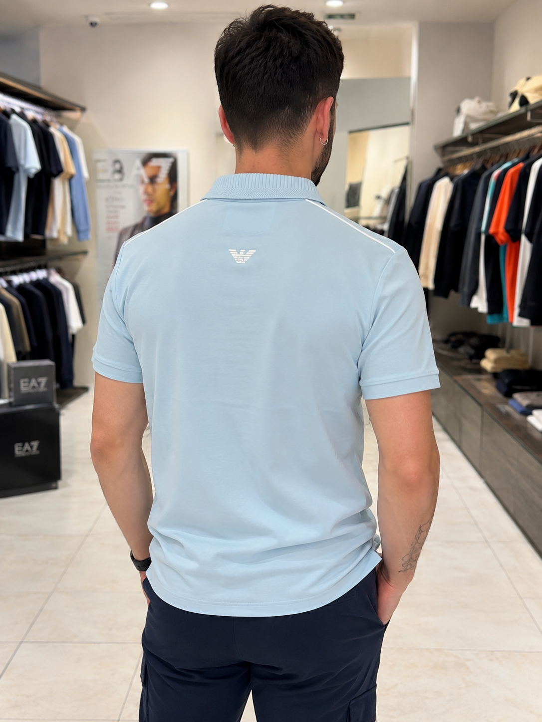 Polo EA7 Emporio Armani Celeste
