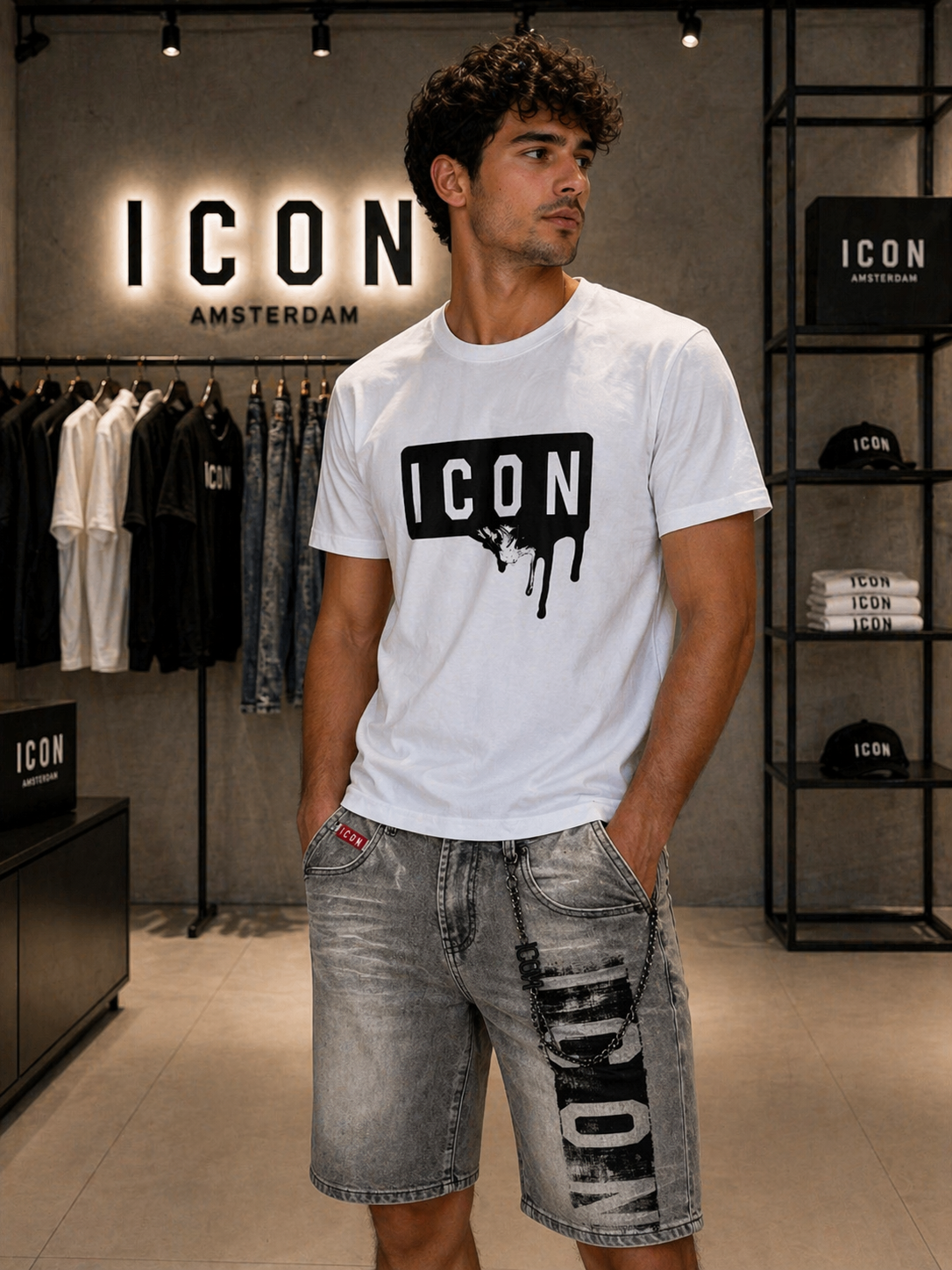 T-shirt ICON con logo dripping frontale