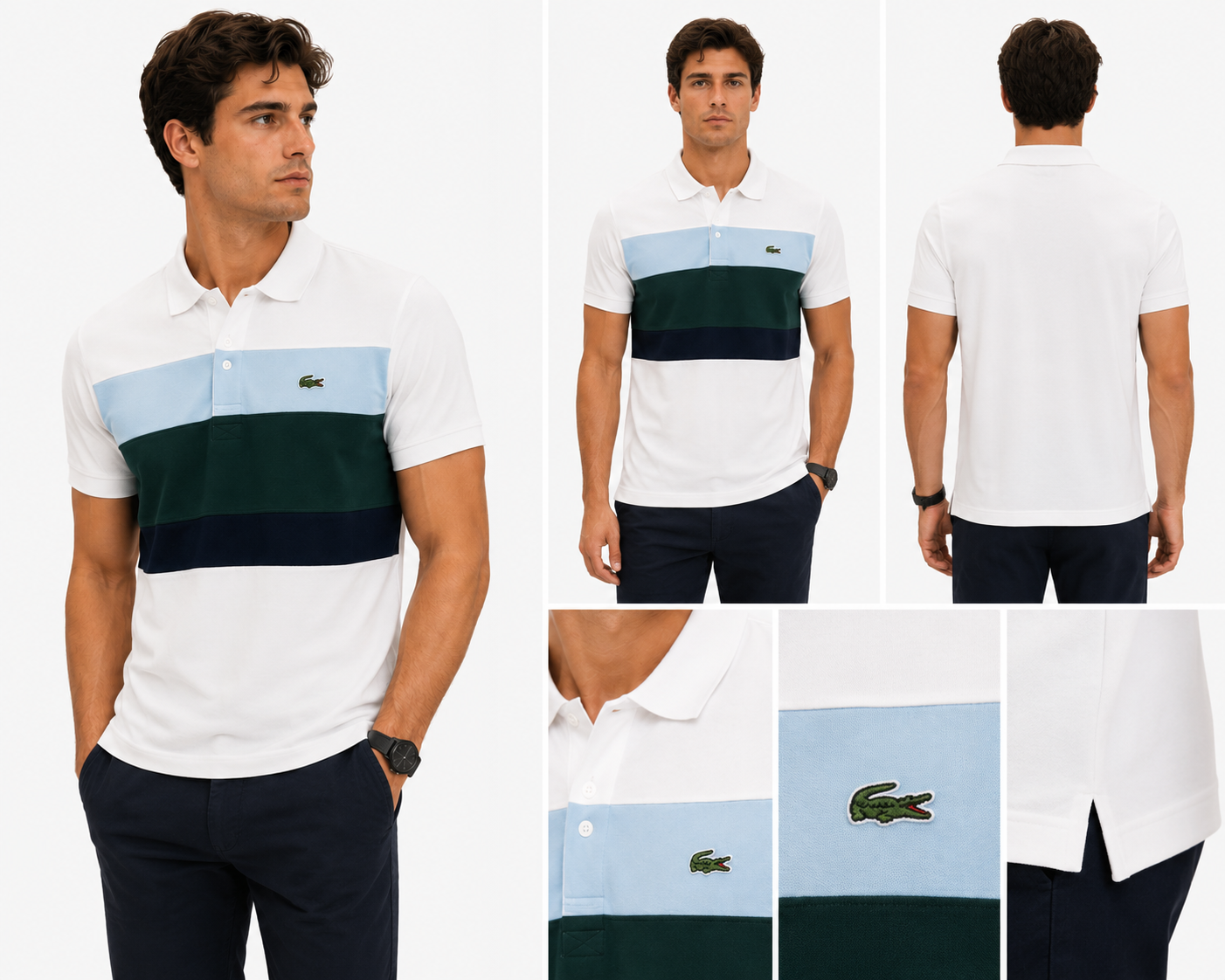 Polo Lacoste Uomo 100% Cotone Multicolor Premium