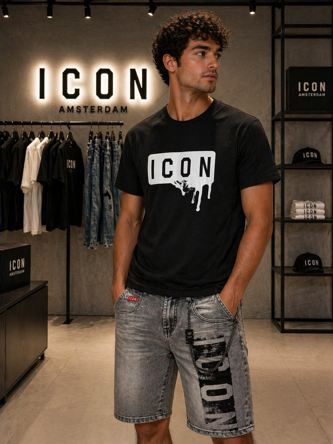 T-shirt ICON con logo dripping frontale