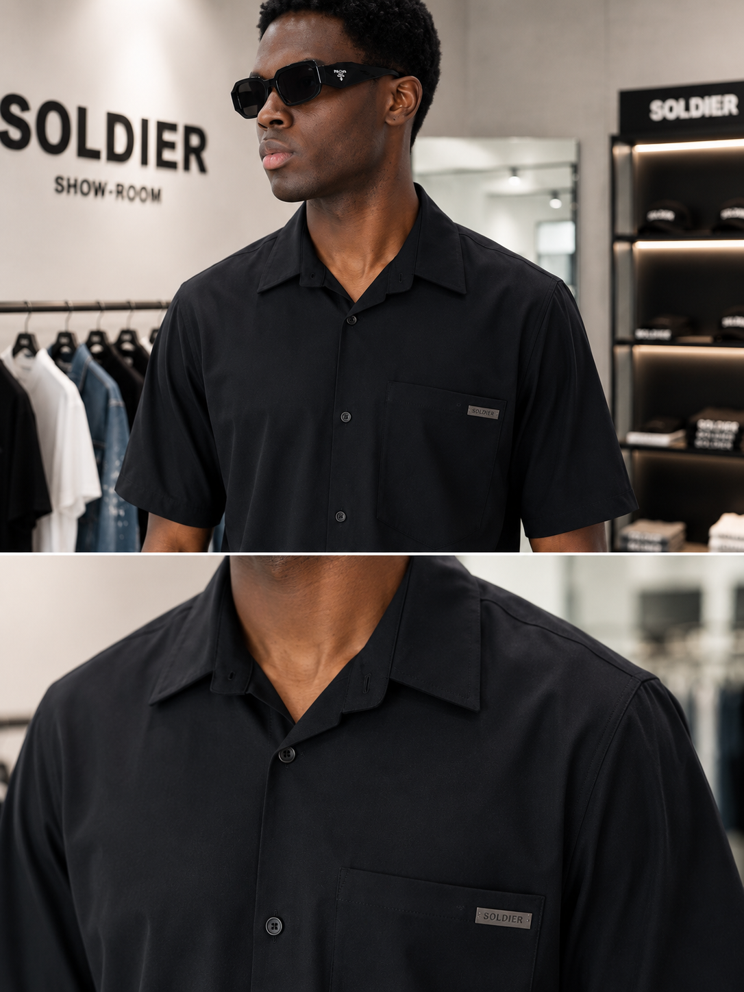 Completo camicia + bermuda beige SOLDIER