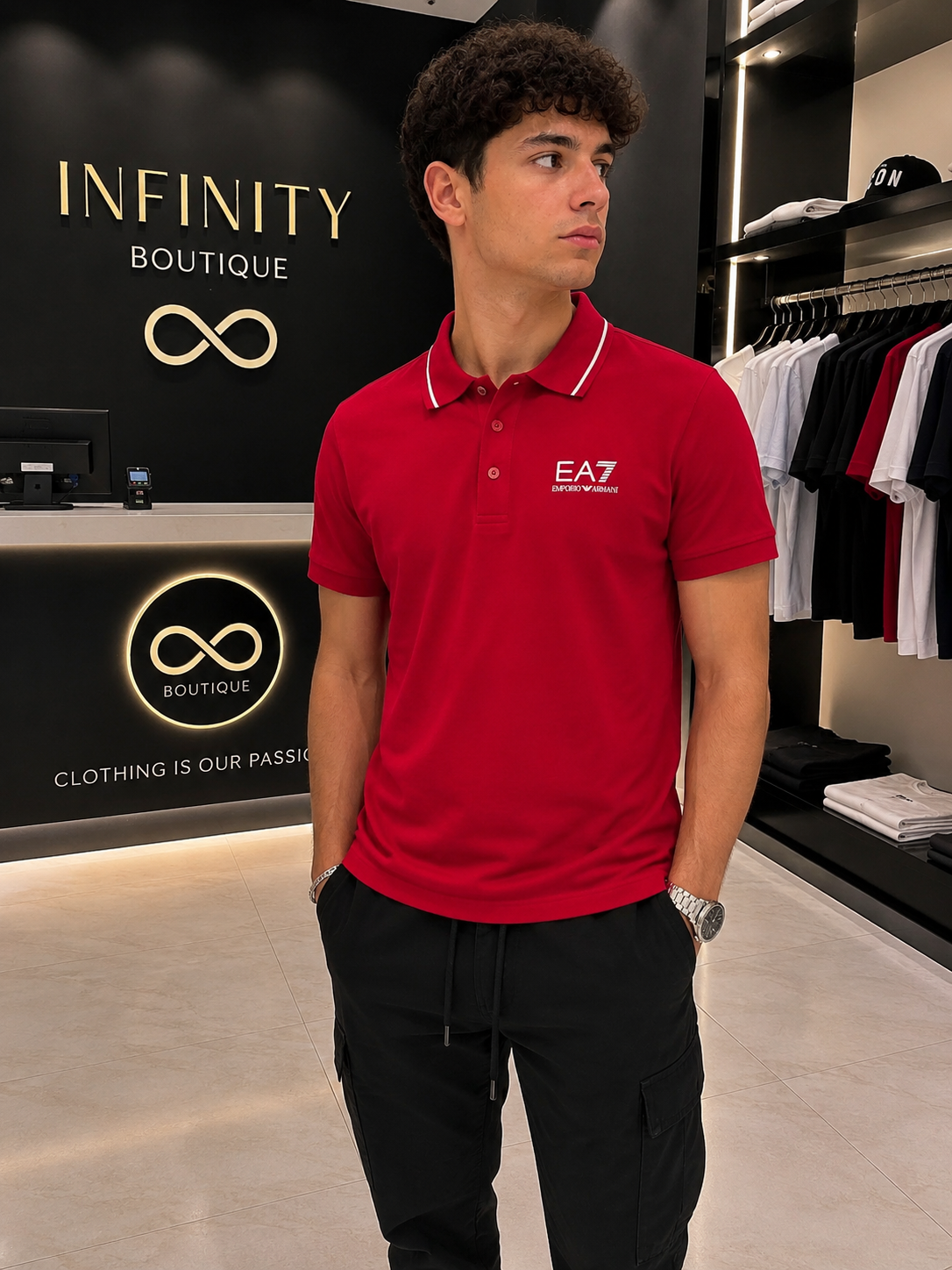 Polo EA7 Emporio Armani Rossa