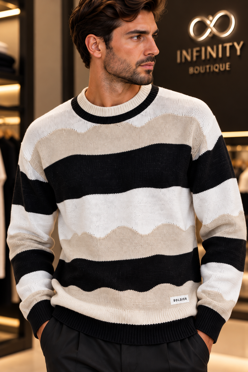 Maglioncino Uomo SOLDIER a Righe