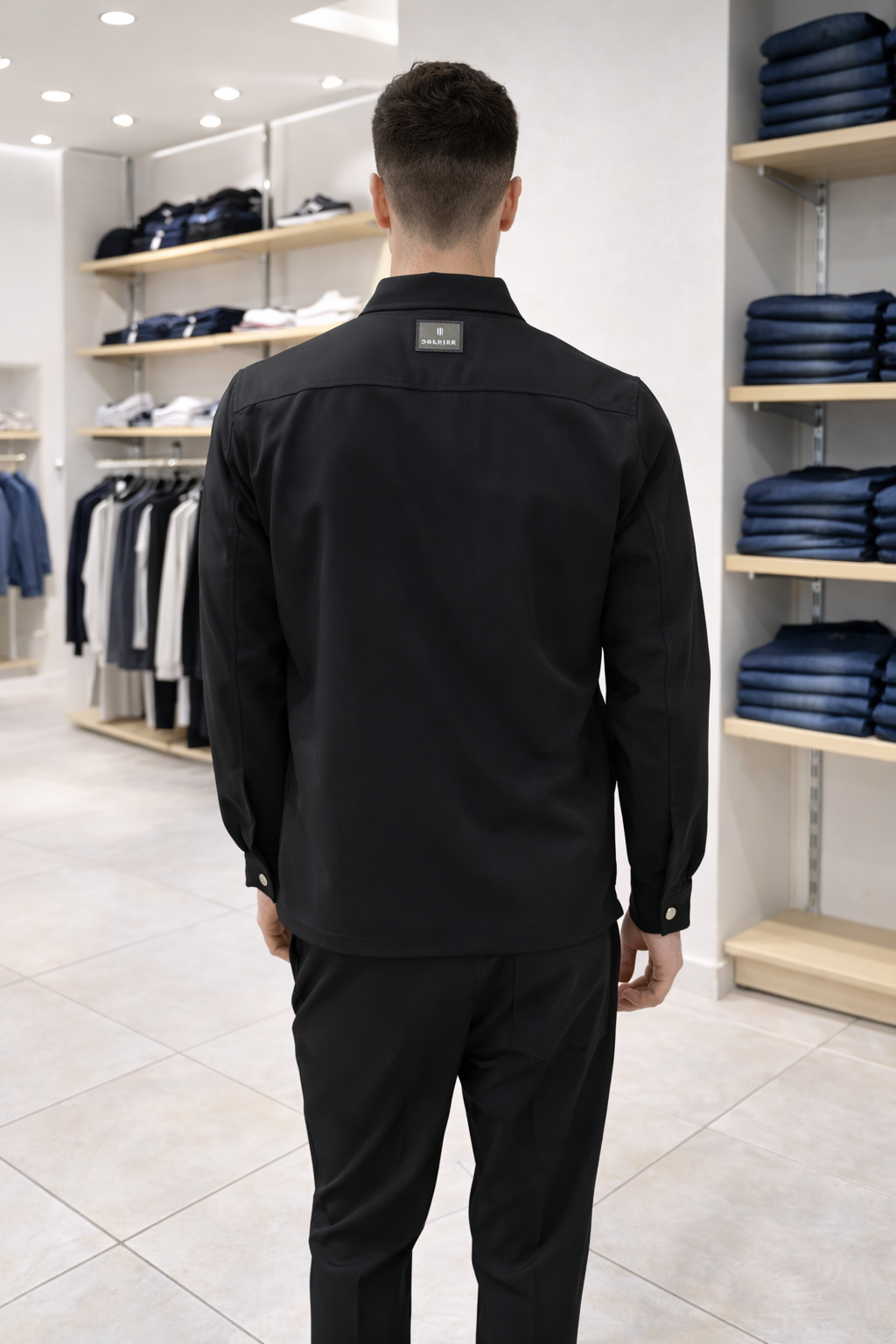 Completo Uomo Soldier Nero con Giacca Zip e Pantalone Slim