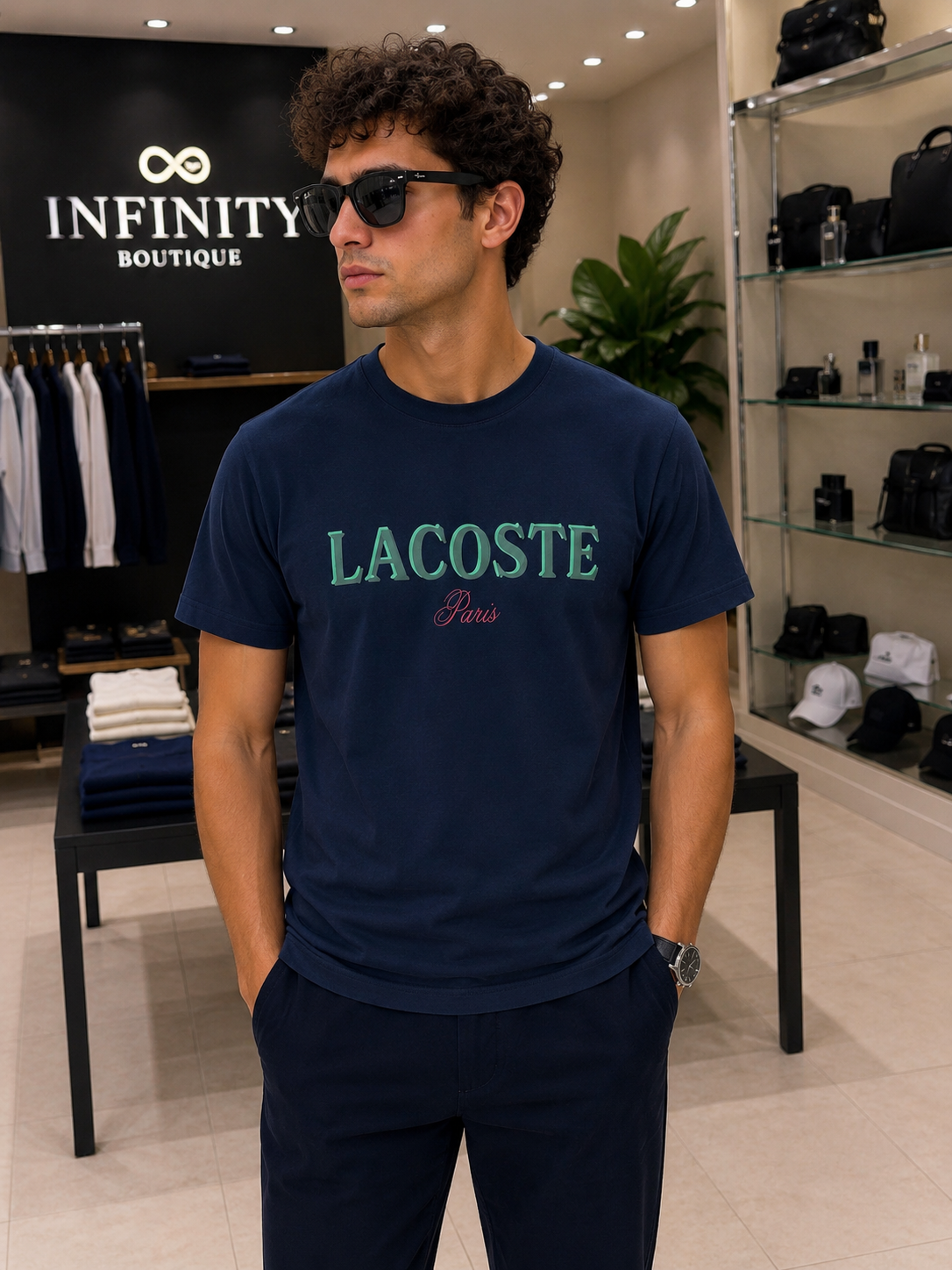 T-Shirt Lacoste Paris Logo – Blu Navy