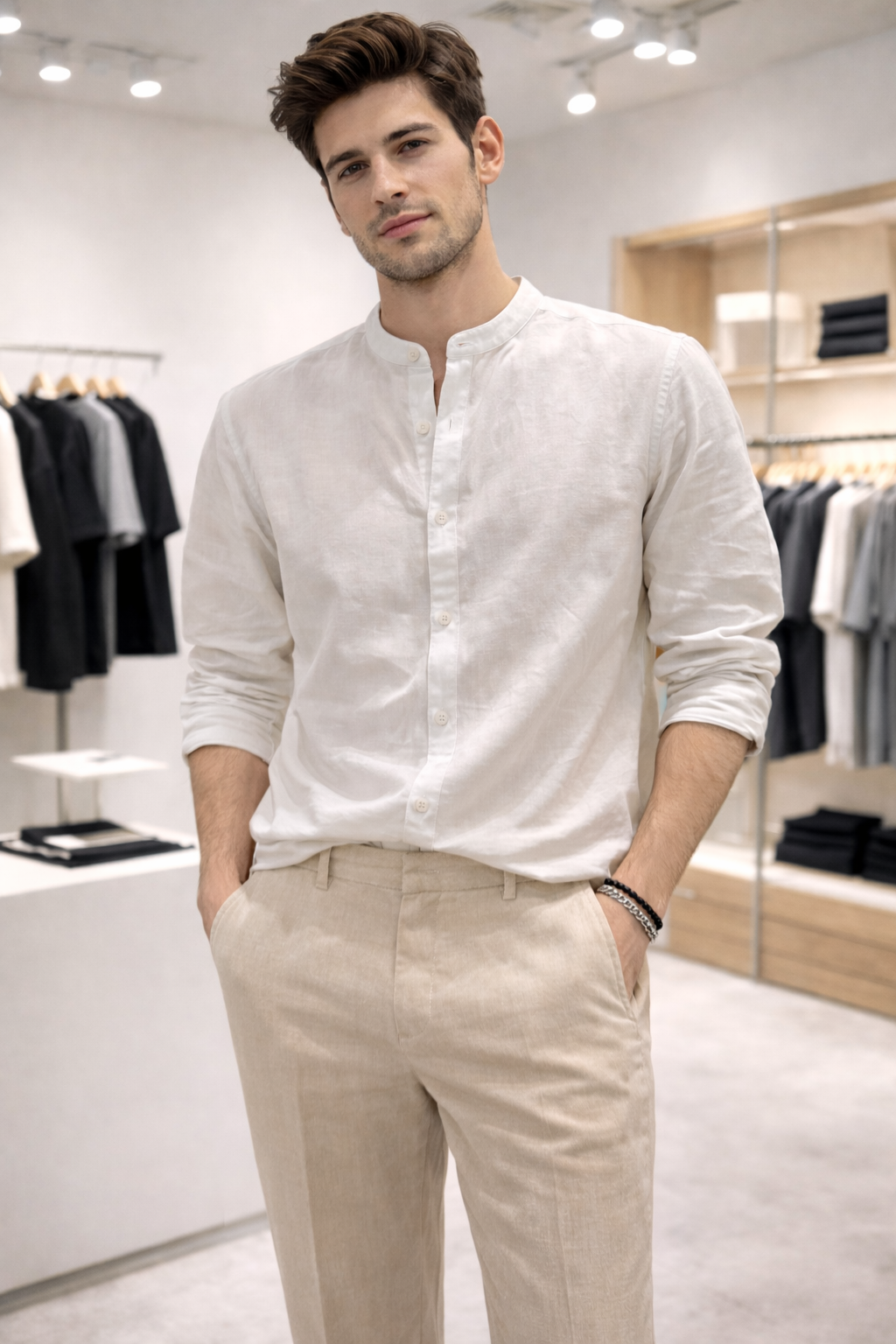 Camicia in Lino Collo Coreana – UrbanRing