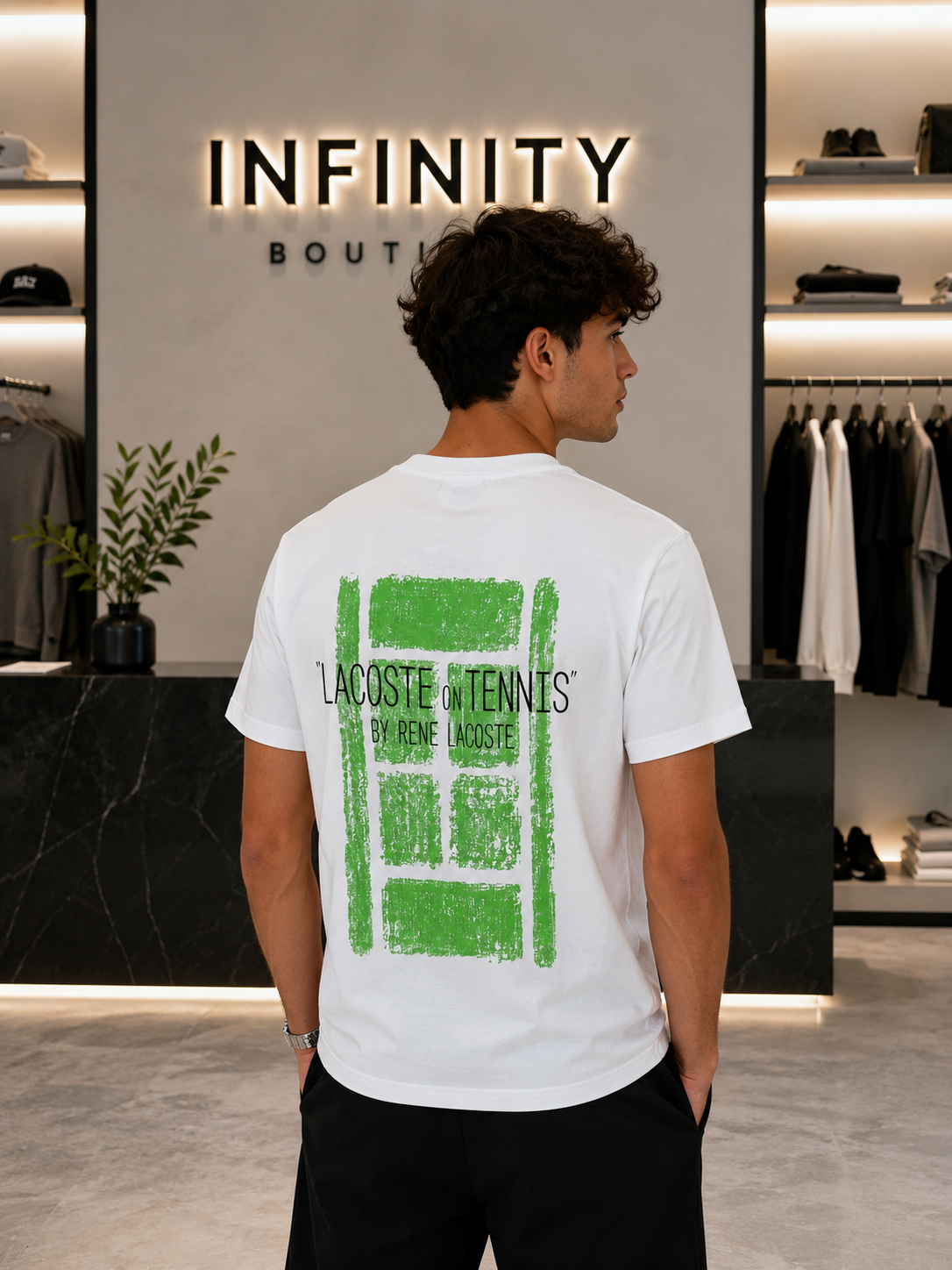 T-Shirt Lacoste Tennis Graphic Bianca Uomo