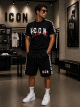 Completo T-shirt + Bermuda ICON – Total Black Street Set