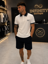 Polo EA7 Emporio Armani Panna con Colletto a Contrasto