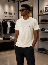 Lacoste T-Shirt Uomo Cream Graphic Classic Fit Premium Edition