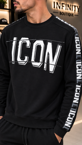 🖤 Felpa girocollo ICON- Gros gommato