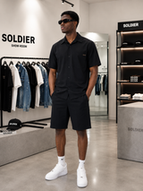 Completo camicia + bermuda beige SOLDIER