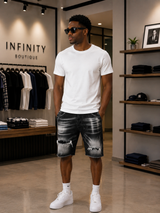 Bermuda Jeans Soldier II Nero Destroyed
