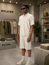 Completo camicia + bermuda beige SOLDIER