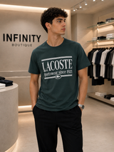 T-Shirt Uomo Lacoste Logo Print Verde Bosco