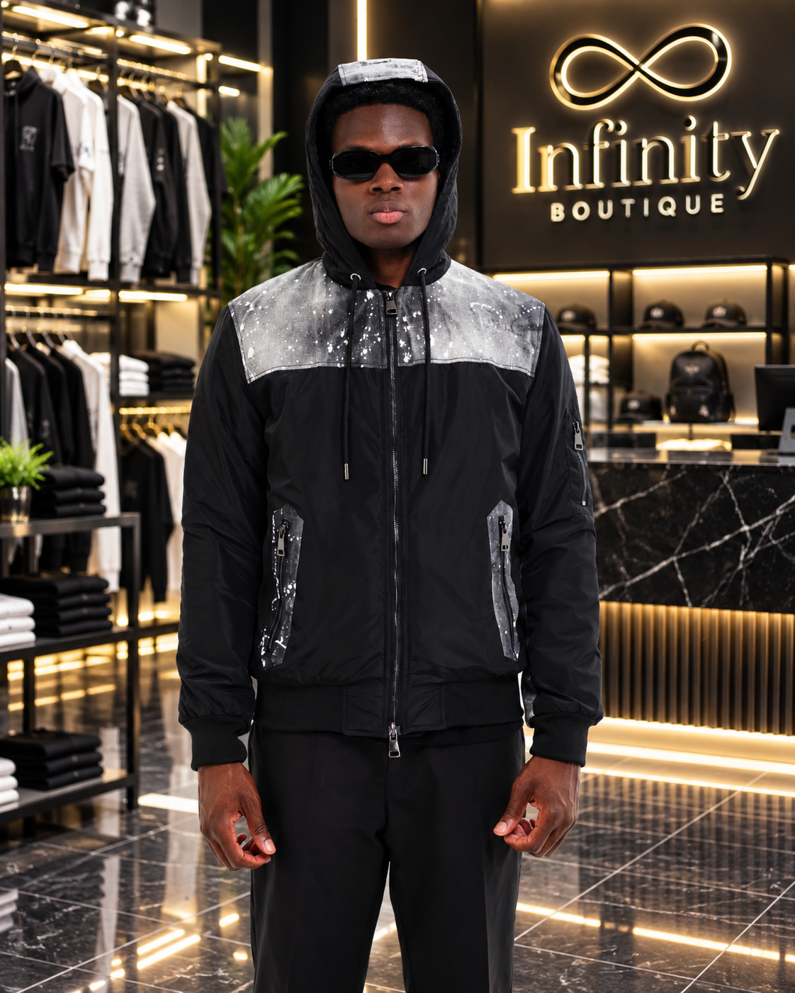Giubbino soldier Uomo Urban Black – Dettagli Splash