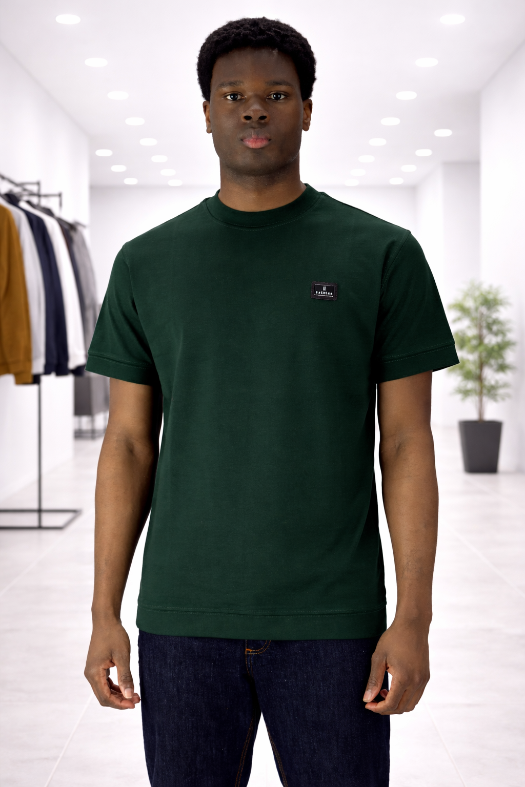 T-Shirt Soldier – Verde-beige-nera-bianco