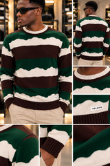 Maglione in filo 🪡 Uomo SOLDIER a Righe Ondulate