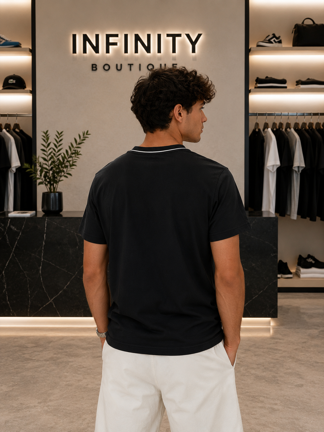 T-Shirt Lacoste Essential Black Premium Uomo