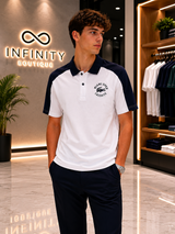 Polo Lacoste Miami Open bianca e blu navy