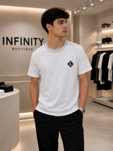 T-Shirt Uomo Lacoste Classic Fit Bianca con Logo Ricamato