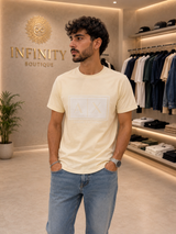 T-Shirt Armani Exchange Logo AX Panna