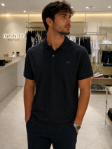 Polo Lacoste Classic Fit Uomo Logo Tonale – Bianco / Nero