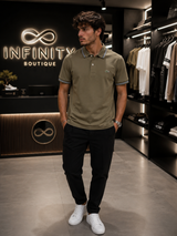 Polo Lacoste Uomo Regular Fit – Panna e verde oliva